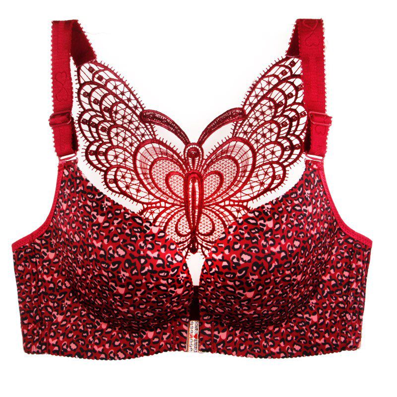 Female Bras Front Zipper Push Up Bra Full Cup  Lace Bra For Women Bralette Top Plus Size Seamless Wireless Gather Brassiere