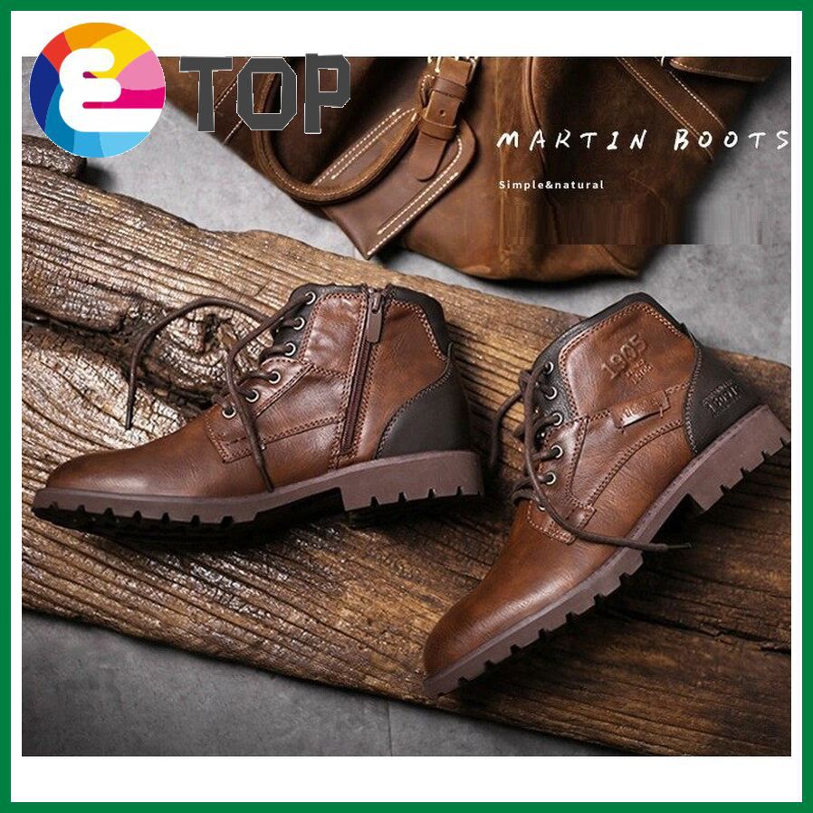 Large Size Luxury Winter Men Leather Boots Cowhide Comfortable Vintage Boots