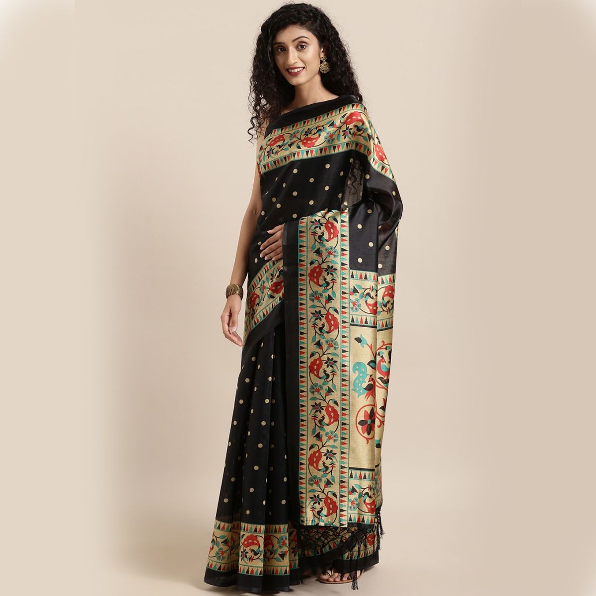 Glamour & Glorious Marvelous Gorgeous New Design High Quality Printed Embroidery Silk Saree With Gorgeous Blouse Piece for Woman-14