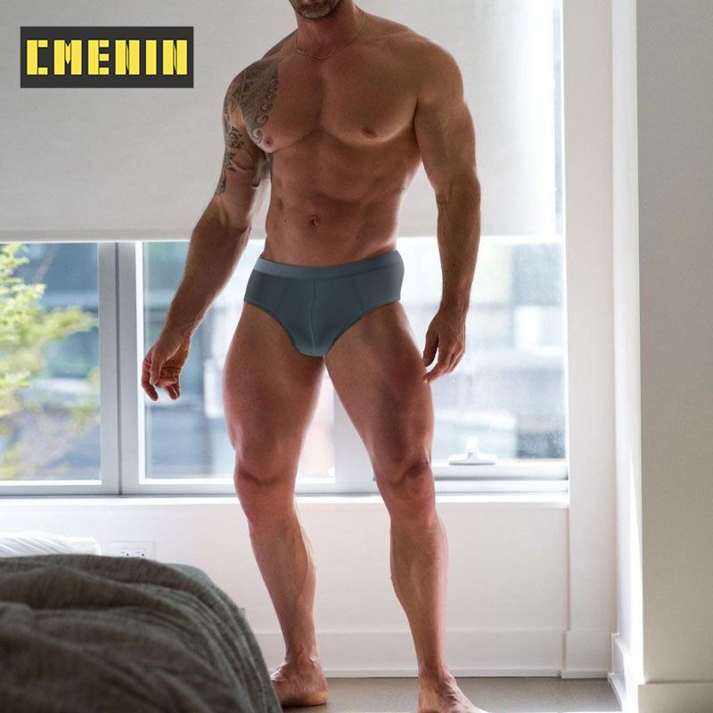 CMENIN 1pcs  Nylon Mesh Splice  Underwear Men Jockstrap U Convex Briefs Mens Underpants Man S-XXL CM808