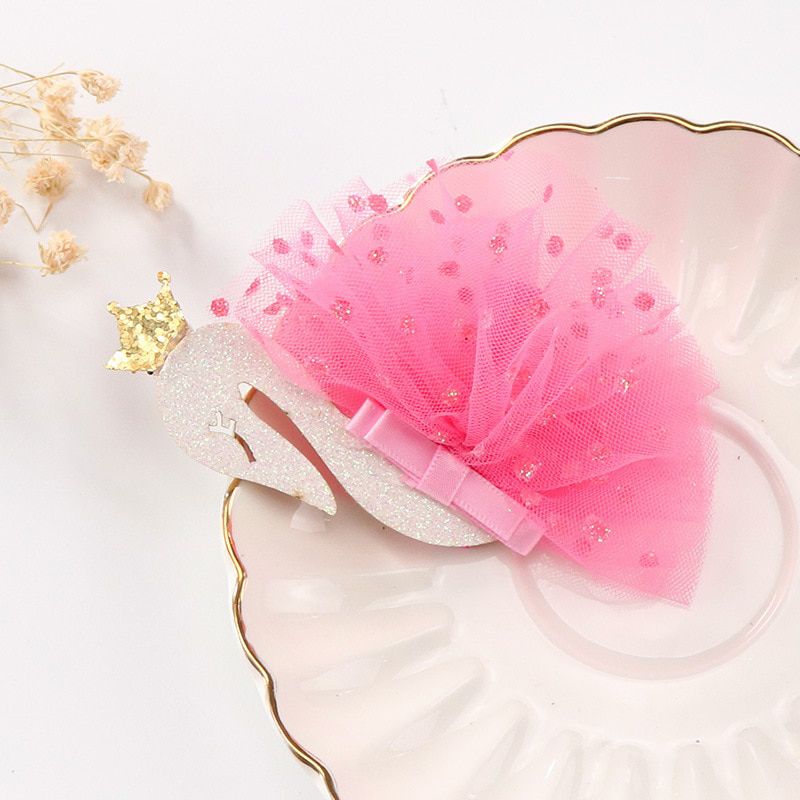 Korean Fashion Lace Swan Baby Hair Clips for Girls Hair Accessories Dreamy Cute Hairgrips Feather Hairpin Kids Headwear Gifts