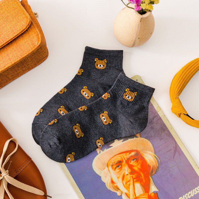 PEONFLY Funny New Autumn Cute Cartoon Animal Cotton Sheep Bear Women Korean Version Of Socks Fashion Street Happy Socks