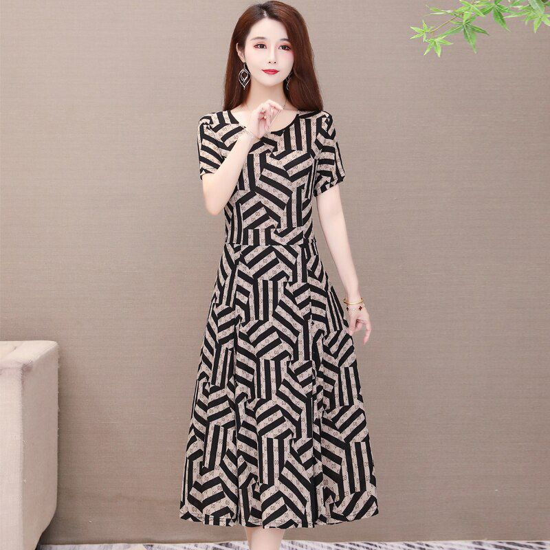 Women Summer Dress Women Casual Short Sleeve Square o-Neck  Boho Maxi Dress Female Vestidos Plus Size Robe