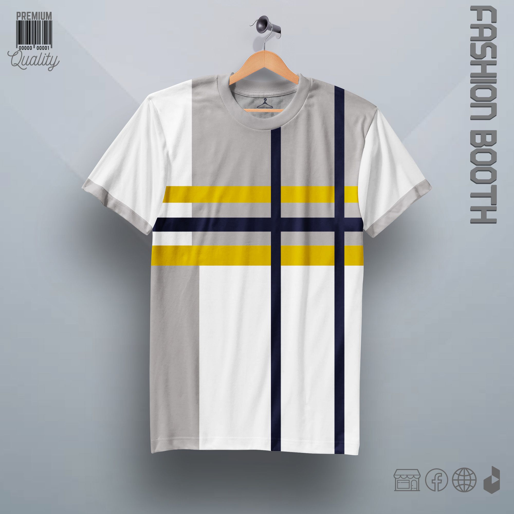 Premium Single Jersey Short Sleeve Casual T-shirt  Ash-White - T Shirt - T Shirt  - T Sirt