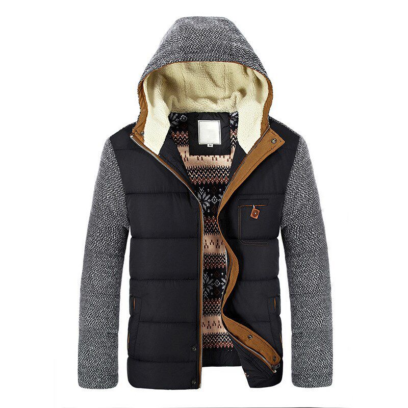 Mountainskin Winter Coat Men's Warm Parkas Thick Fleece Cotton Coats Slim Male Jackets Hooded Coat Mens Clothing SA830