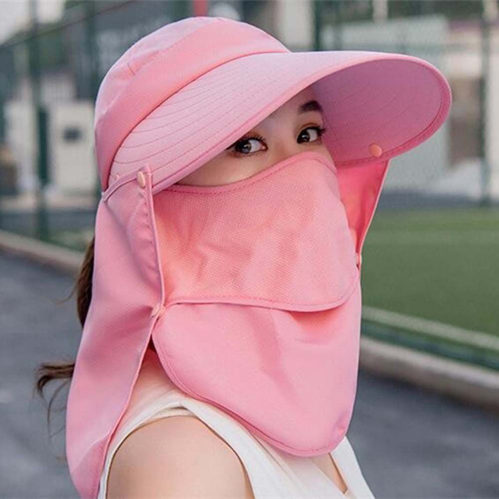 【ALLGOOD】Women Casual Windbreak Hat UV Protection Face Neck Flap Man Full Cover Sunscreen Cap Sunhat