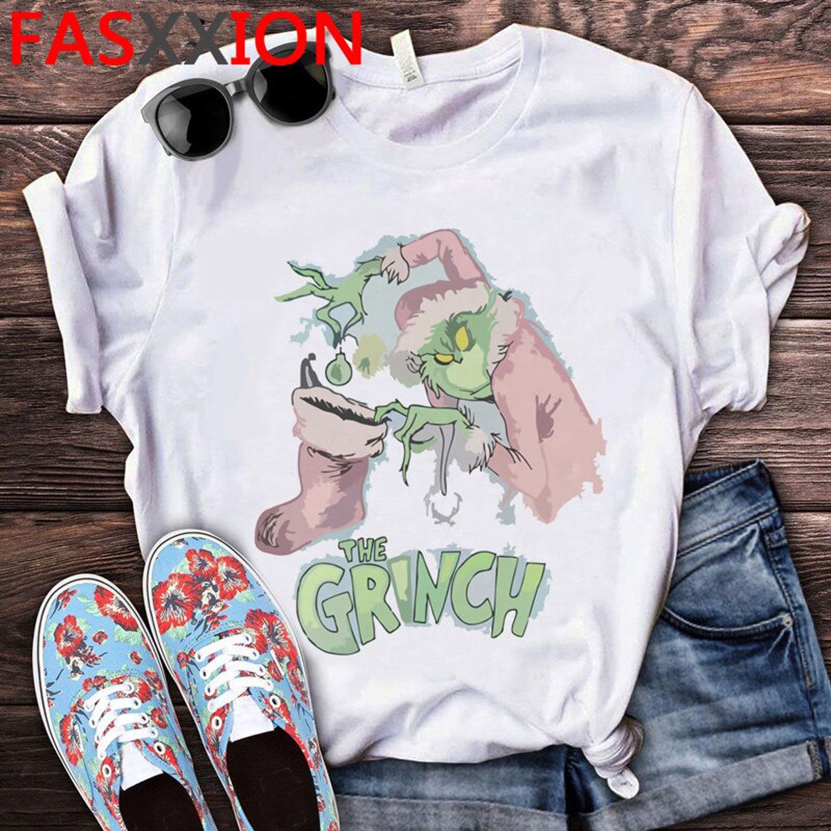 Christmas Grinch T Shirt Men Cartoon Grinch Graphic Tees Merry Christmas Gift Tshirt Uni Top Harajuku Grunge T-shirt Male