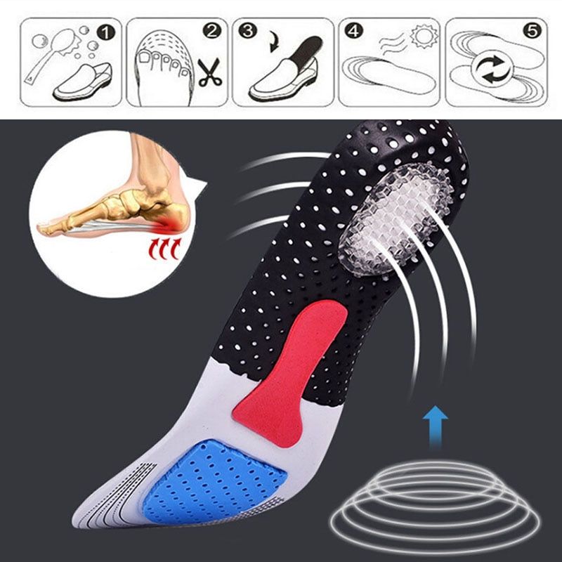 1Pair Uni Solid Silicone Insoles Foot Care for ar Fasciitis Heel Spur Sport Shoe Pad Insoles Arch Orthopedic Insole