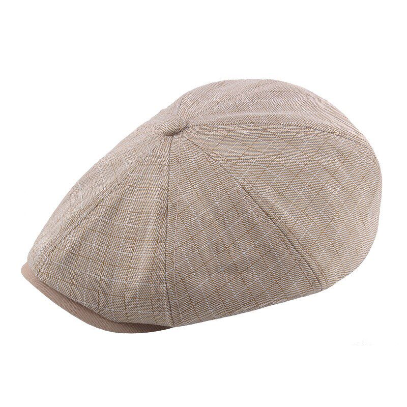 2019 Mens Berets Spring and Summer Peaky Blinder Men Lattice Men's Cotton Stitching Octagonal Cap Beret Homme Men Cap