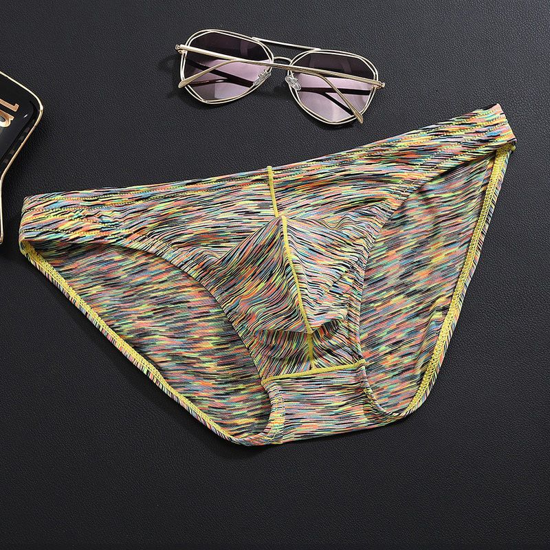 5pcs/lot Sexy Men Brief Shorts Mens Briefs Ropa Interior Hombre Low Waist Underpants Breathable U Convex Print 1703
