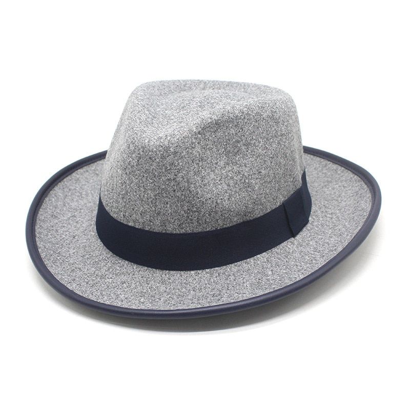 Wool Jazz Fedora Hats Casual Men Women Leather Pearl ribbon Felt Hat white pink yellow Panama Trilby Formal Party Cap