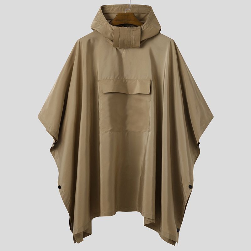 INCERUN Men Leisure Sweatshirts Solid Color Irregular Hoodies Loose Pockets Pullovers Man Outdoor Cloak Hombre Poncho Capes 5XL7