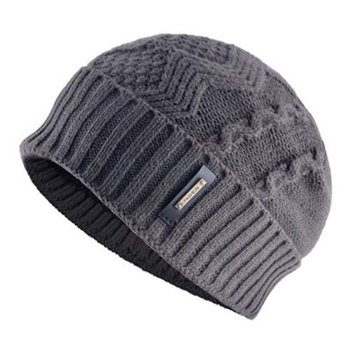Fashion metal logo Hat scarf Sets Men Winter Knitted wool Beanies keep Warm color Women Double layer velvet gorro