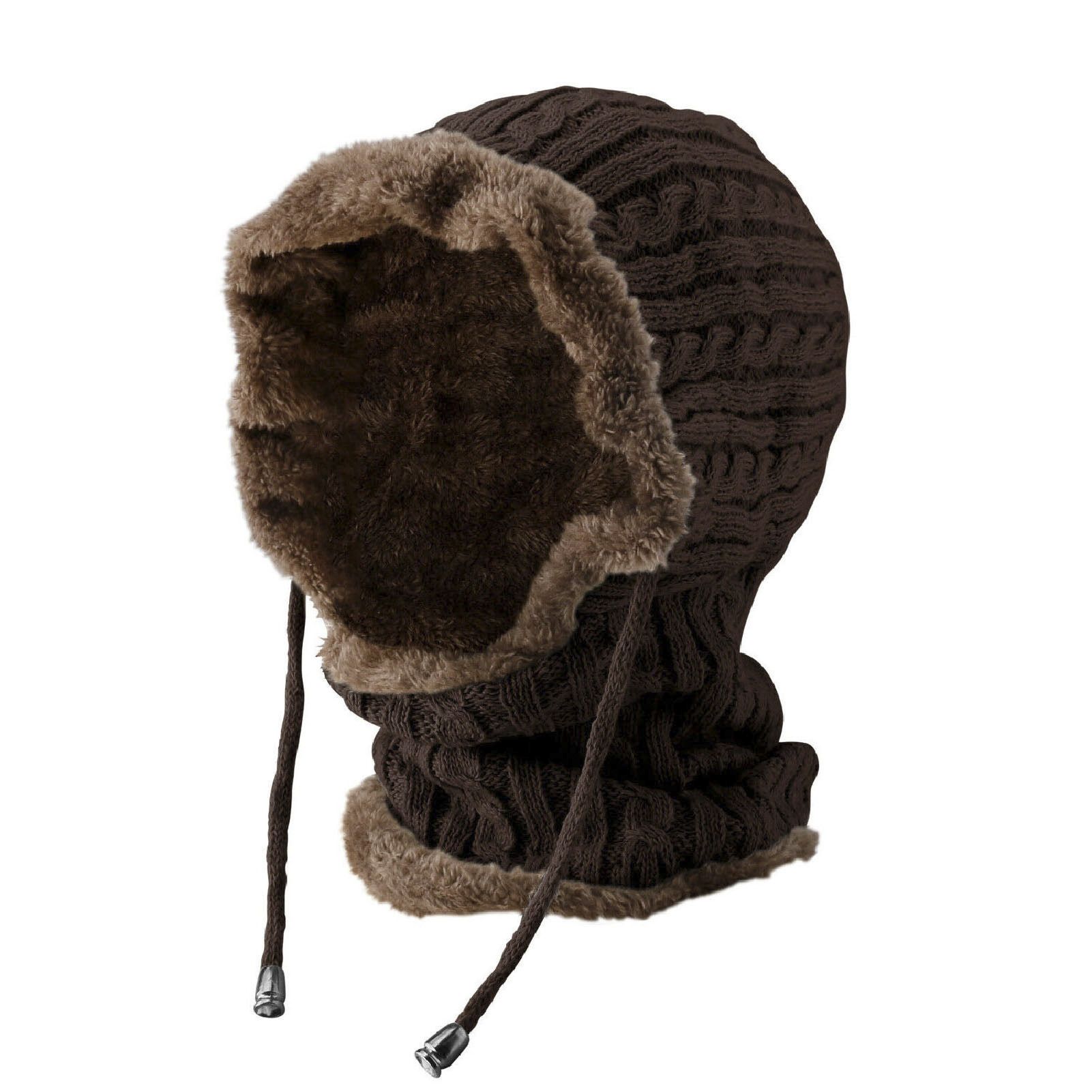 Skull Cap Wrinkle-free Hand-knitted Beanie Hat with Scarf