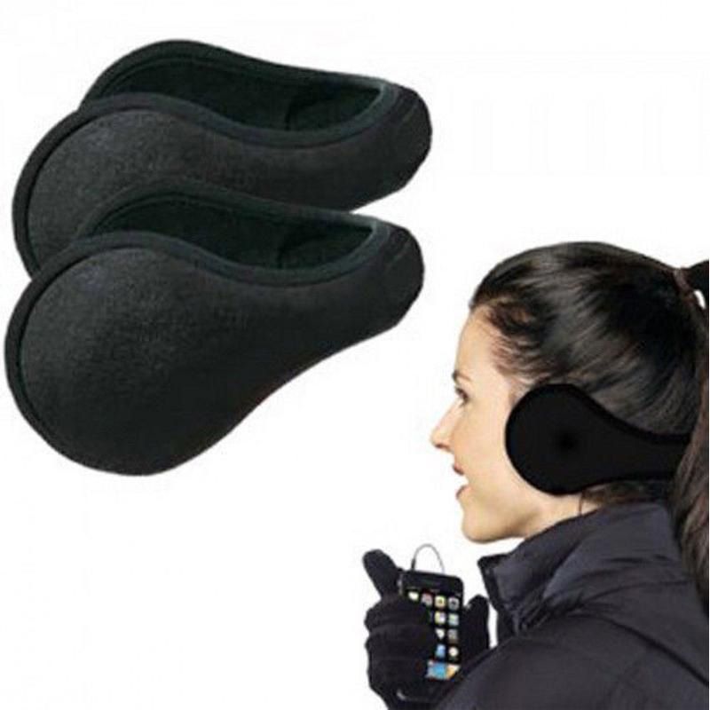 Black Fleece Earmuff Winter Ear Muff Wrap Band WarmerGrip Earlap Gift Men(Black)