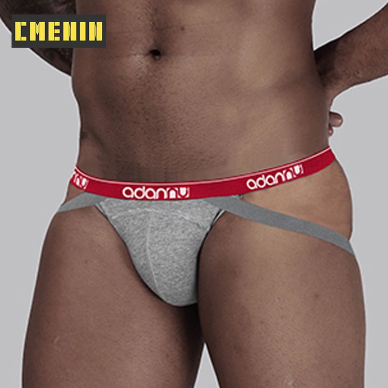 CMENIN Fashion  Solid Nylon  Men Underwear thongs Mens Jockstrap Thongs And G strings CMENIN Fashion  Print Innerwear AD43