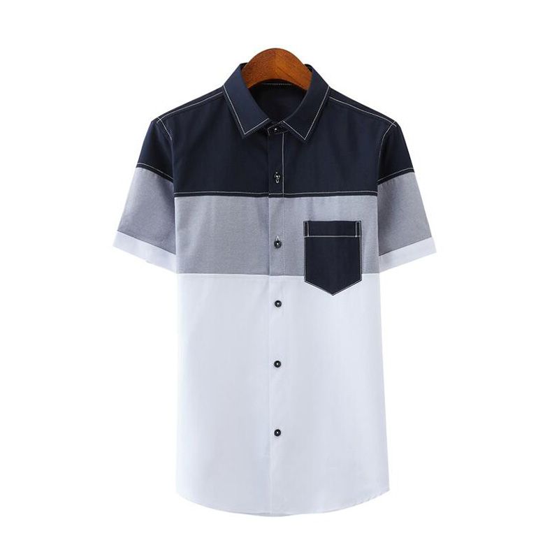 Men Summer Cotton Dress Shirts Short Sleeve Slim Shirts Good Quality Men Large Size Formalwear Casual Shirts Size 5XL