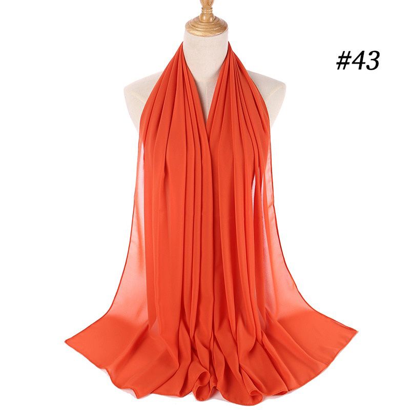 2021 Plain Bubble Chiffon Hijab Scarf Women Muslim Solid Color Long Shawls and Wraps Head Scarves Ladies Foulard Soft Hijabs