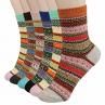 6 Pairs/Set Stylish Women Winter Stripes Woolen Thick Warmddle Tube Socks