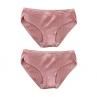2Pcs Women y Solid Color Low Waist Elastic Breathable Cotton Underwear Briefs