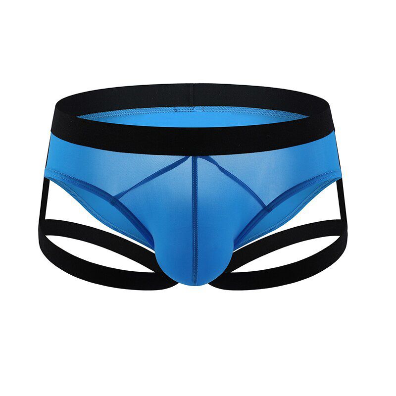 Leg Ring Straps Belt Panties Sexy Mens Briefs Ice Silk with Harness Bulge  Pouch Lingerie hombre Underpants