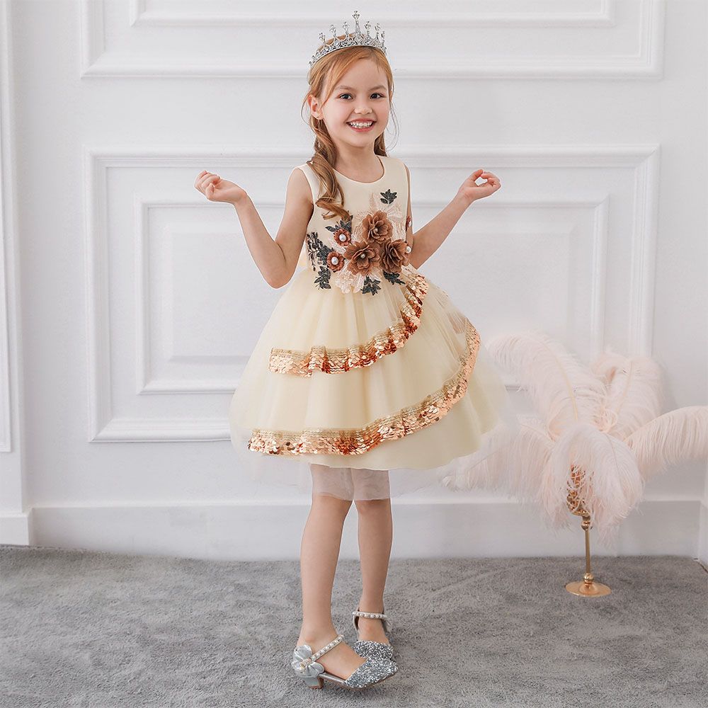 New Eid Collection Elegent Girls Sleeveless Party Dress For 3-12years From China