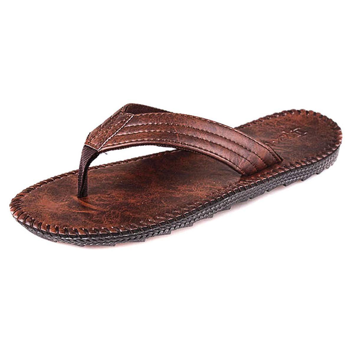Yfashion Men Fashion Flip Flops Slip-on Anti-slip Sandals Slipper