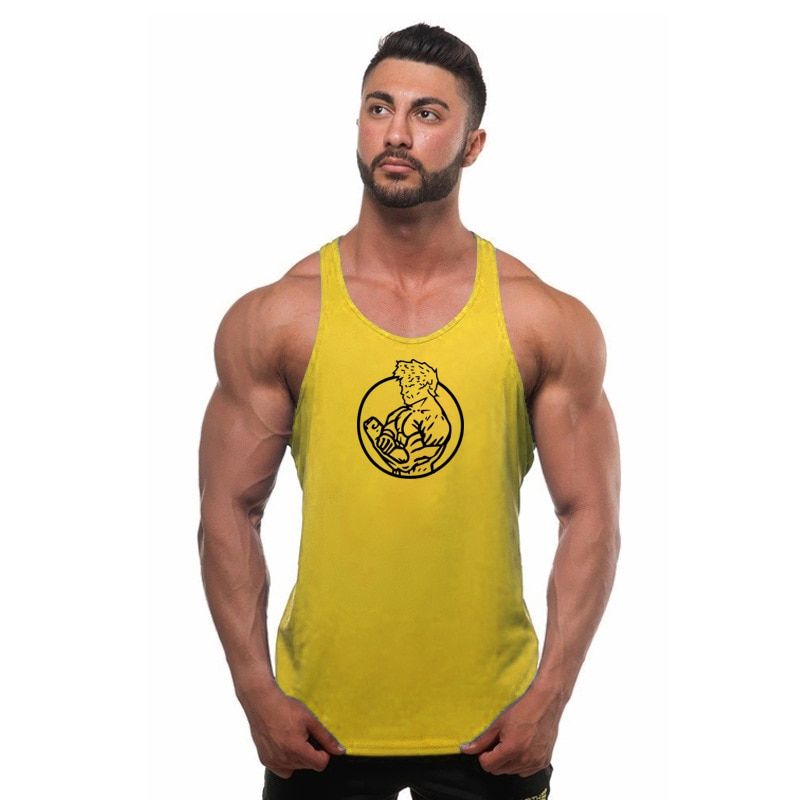 Brand fitness stringer undershirt gym vest men's fitness clothing fashion cotton sleeveless shirt workout vest srtswear