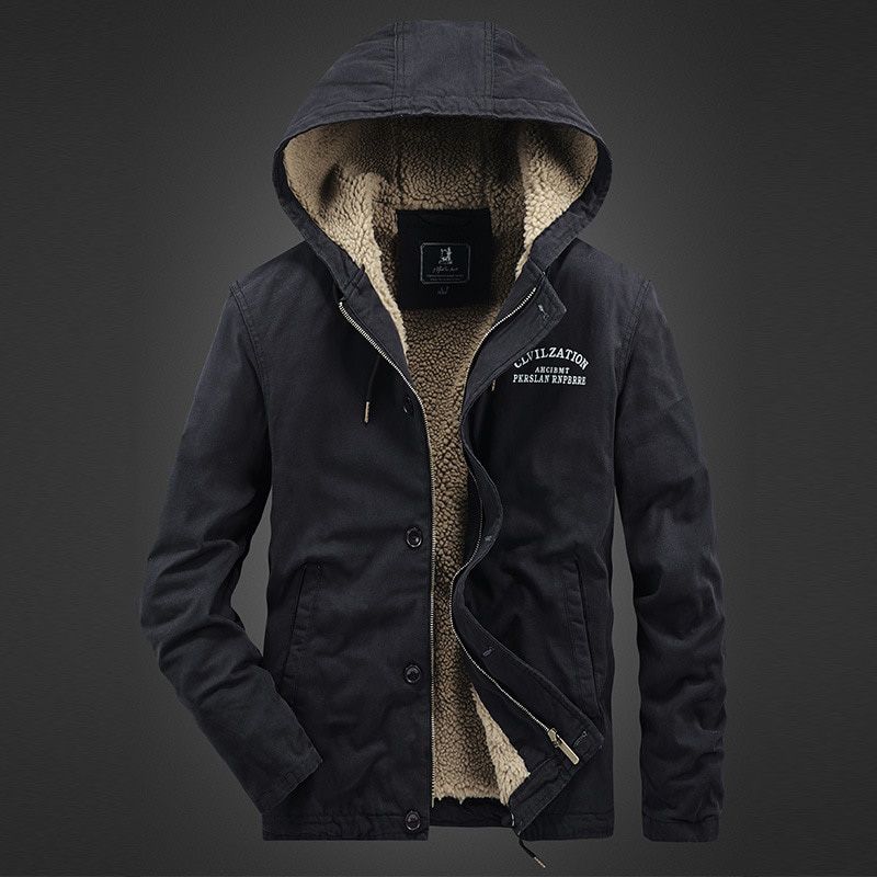 Fall/winter Padded Jacket Tooling Cotton-padded Jacket Men's Corduroy Lapel Pure Cotton Padded Jacket Casual Hooded Men Jacket