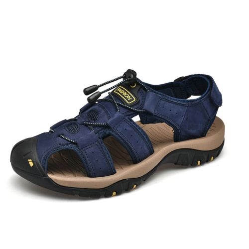MR CO Men Roman Sandals Classic Mens Summer Soft Sandals Comfortable Men Shoes  Leather Sandals Big Size Soft Outdoor