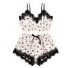 y Women Heart Print Le Patchwork Sleepwear Set Crop Top Camisole Shorts