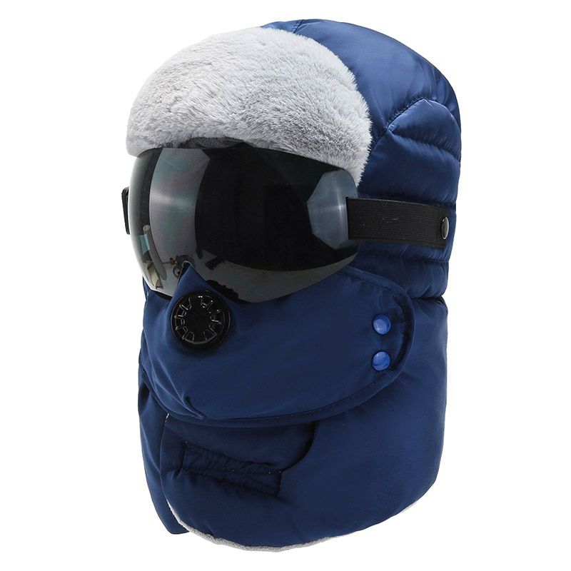 Fashion Warm Cap Winter Men  Design Winter Hats For Women Waterproof Hood Hat With Glasses Cool Balaclava