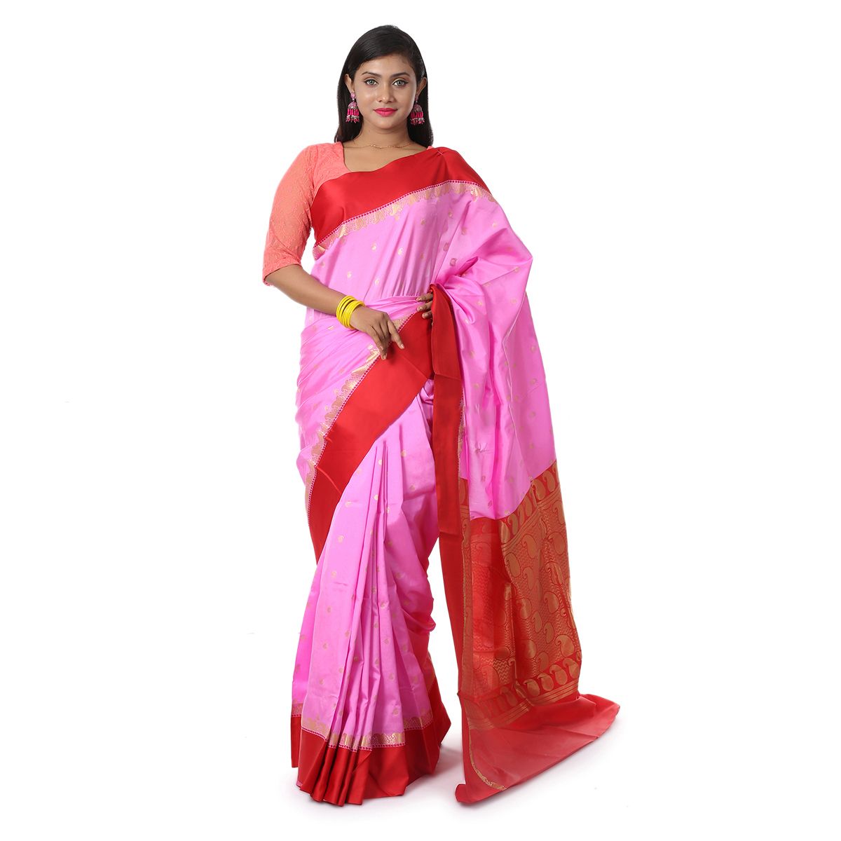 Indian Silk Katan Sharee Without Running Blouse Piece