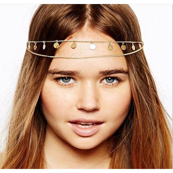 Stylish Girls Tassels Head Chain Hairband Jewelry - Silver