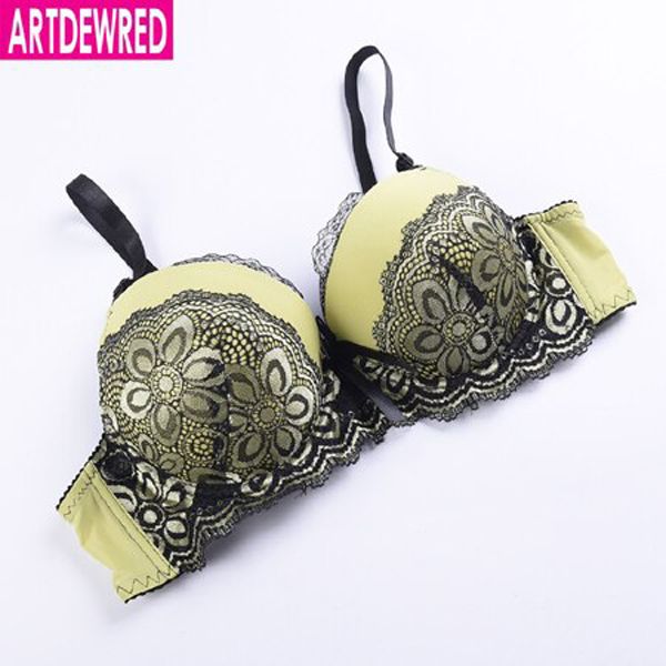 ARTDEWRED   style Lace Push up Bra Plus Size 36-44 Thick Cup Floral Bras Women Underwear Bralette Brassiere ABC Cup