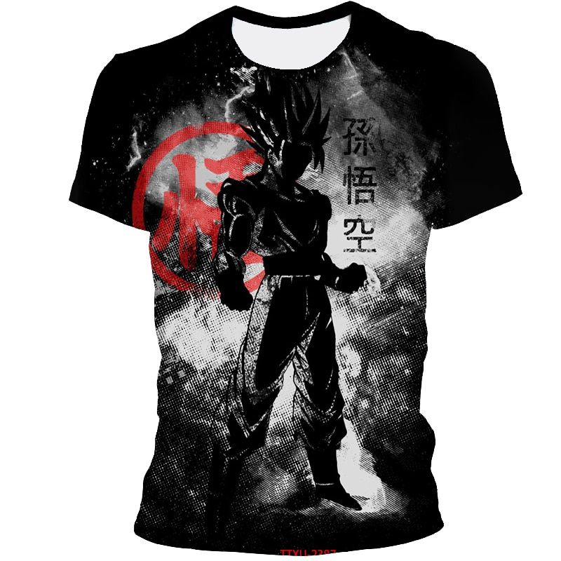 Summer Boutique 3D Printing Jnese Anime Dragon Ball Men's T-shirt Fashion Casual Short Sleeve