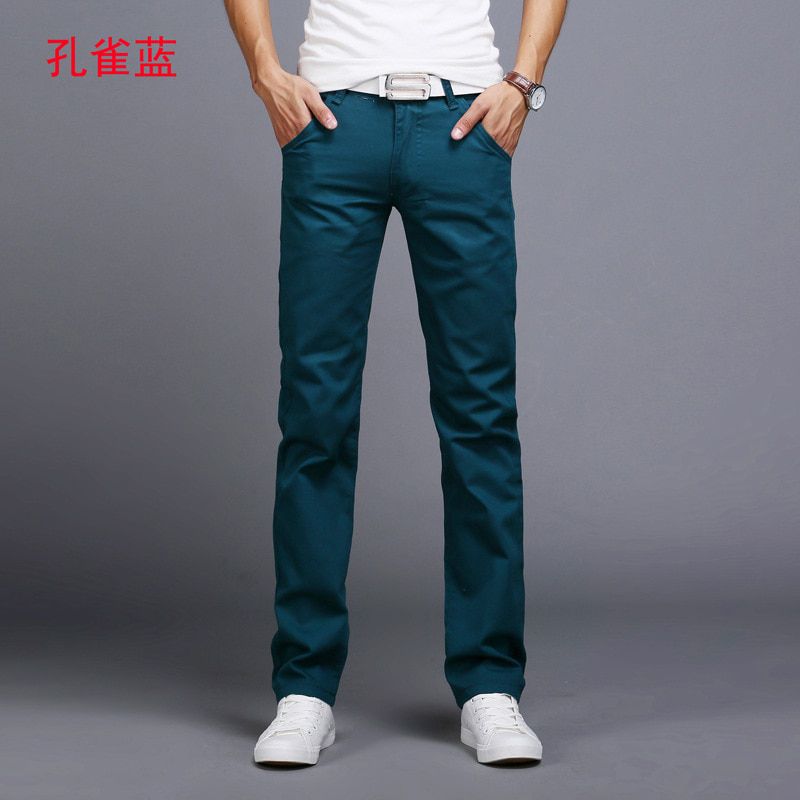 Spring autumn New Casual Pants Men Cotton Slim Fit Chinos Fashion Trousers Male Clothing 9 colors Plus Size 28-38