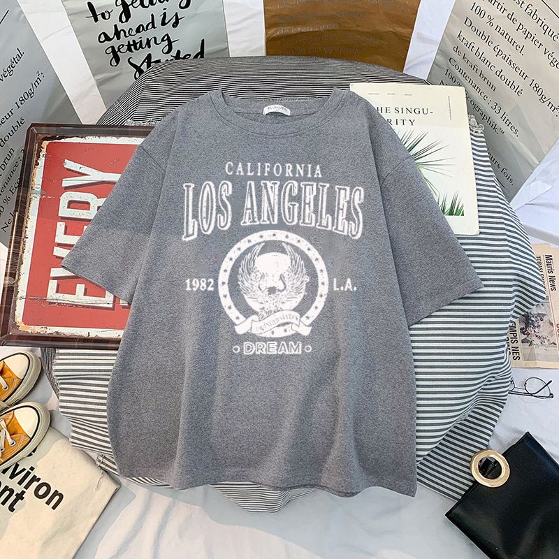 Harajuku Summer Women T-shirts Casual USA Area Printed Tops Tee Female T Shirt Short Sleeve T Shirt plus size Streetwear t shirt
