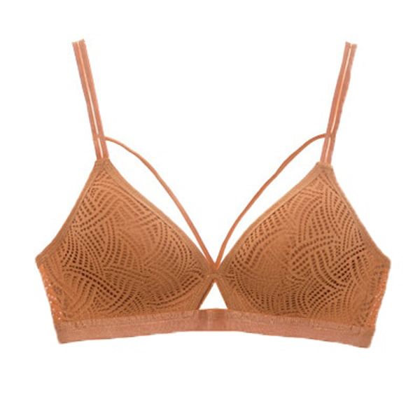 2019  Fashion Summer  Underwear  Soft Deep V Wire Free Bra 3/4 Cup Push Up Lace Ladies Underwear Women Lingerie