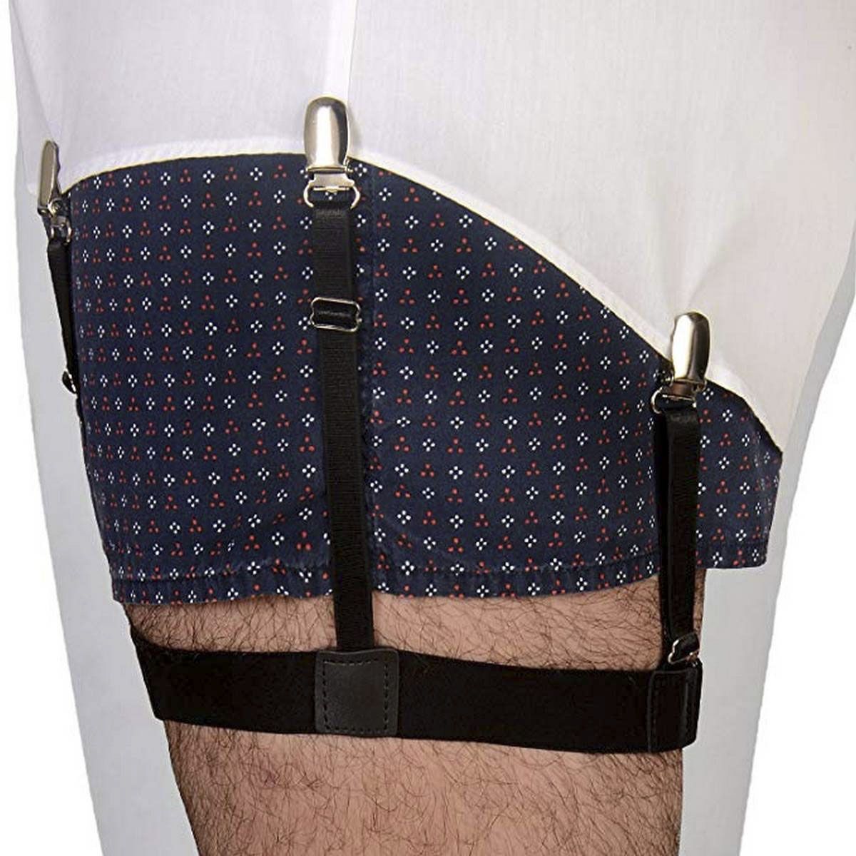 2pcs Men Elastic Garter Belt Sock Shirt Stay Holder Clip Non-slip Locking Clamp