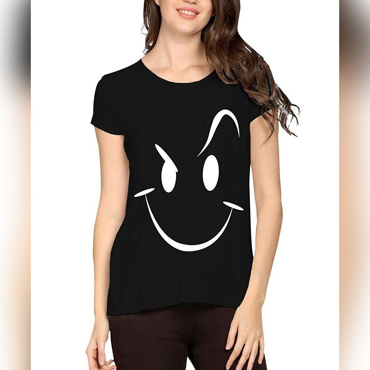 Broadstar Women's Black Cotton T-Shirt