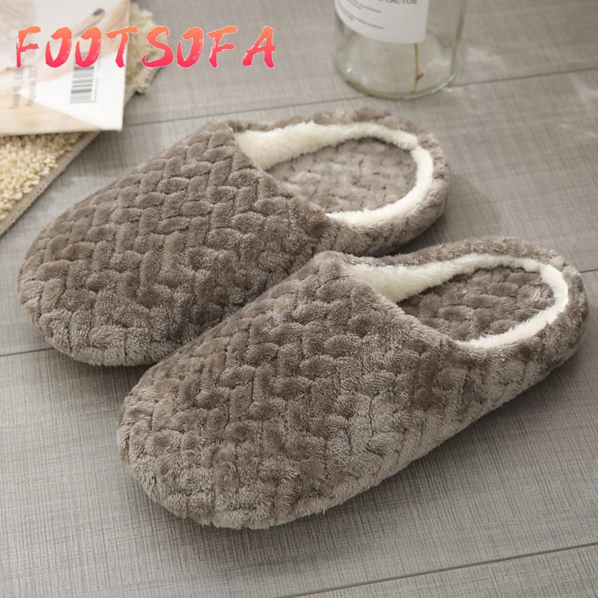 Women's House Slippers Slip-On Anti-Skid Flower Indoor Casual Shoes Snow Slipper