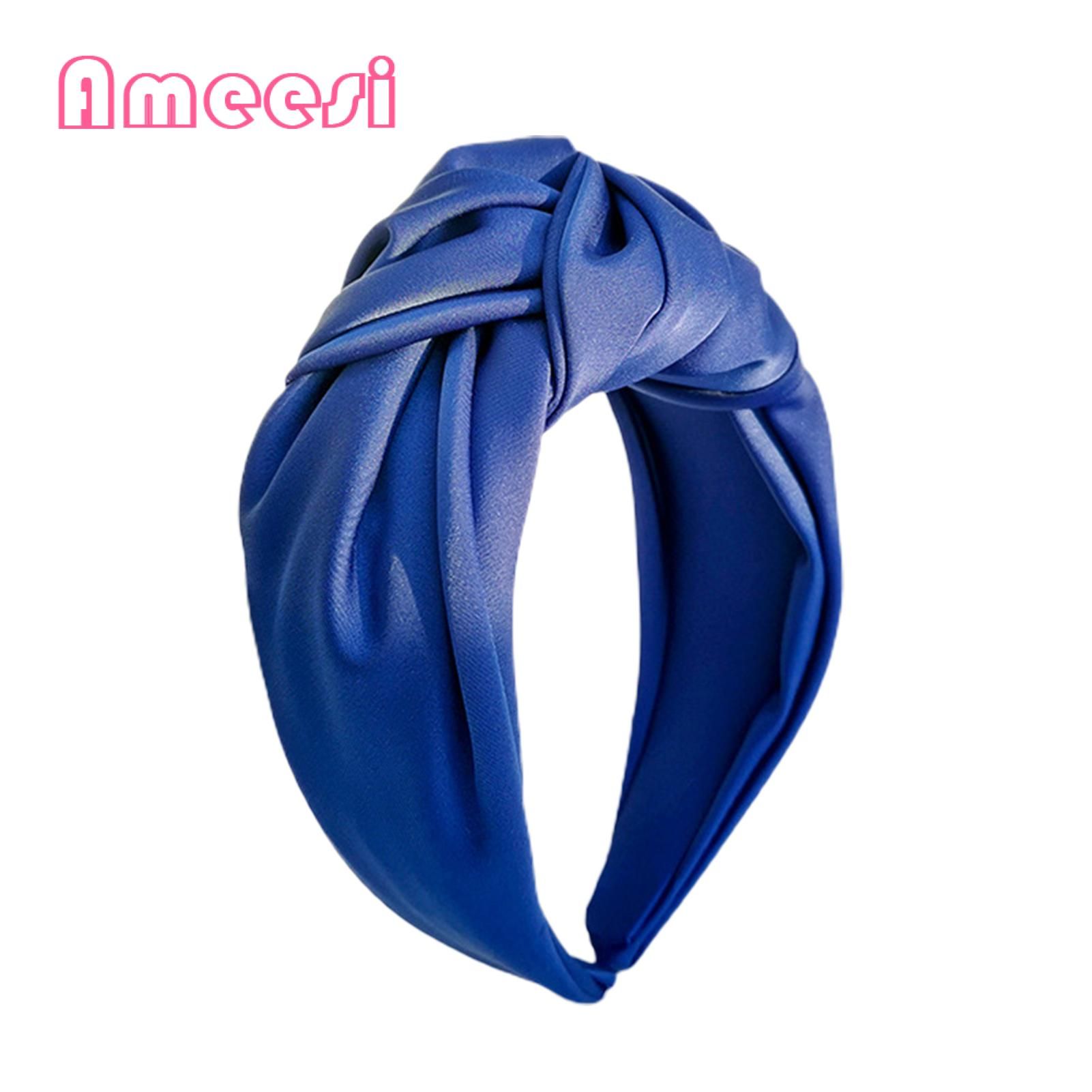 Ameesi Women Headband All Match Satin Surface Wide Edge Hair Band