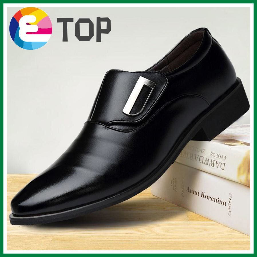 Brand Fashion Oxfords Business Casual Leather Shoes Formal Office Shoes for Men Slip-on & Pull-on Leather Shoes