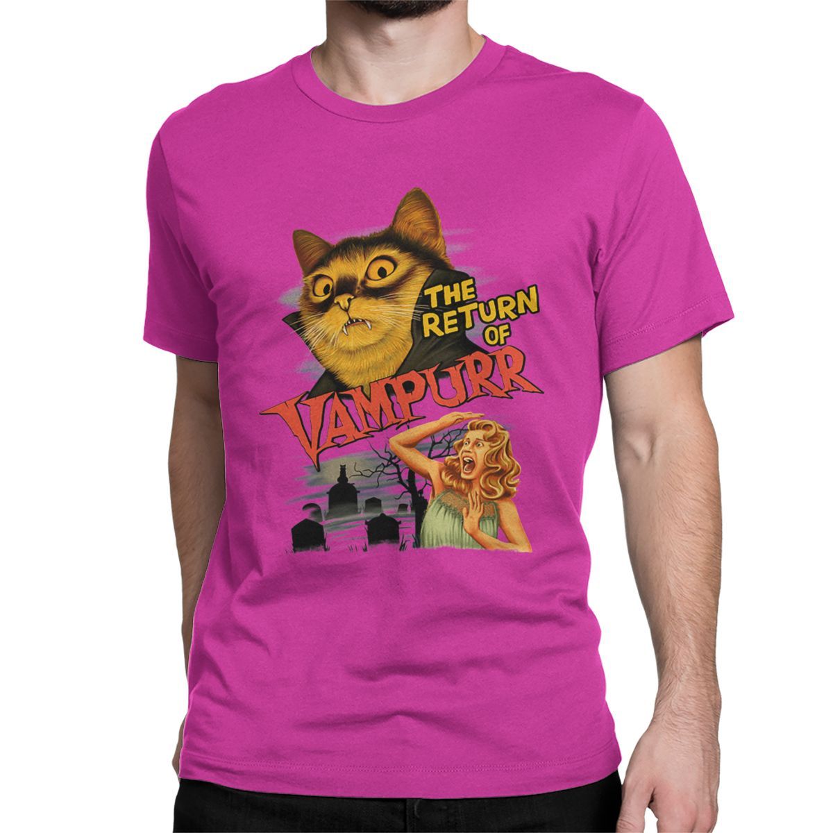 Men Women T-Shirt TReturn Of Vampurr Cotton Tee Shirt Short Sleeve Horror Halloween T Shirt Round Neck Clothing Plus Size