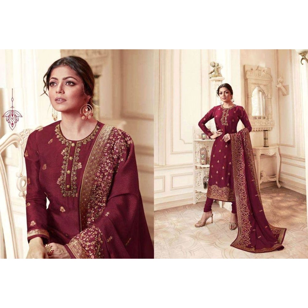 Unstitched Georgette Grown Dress For Women