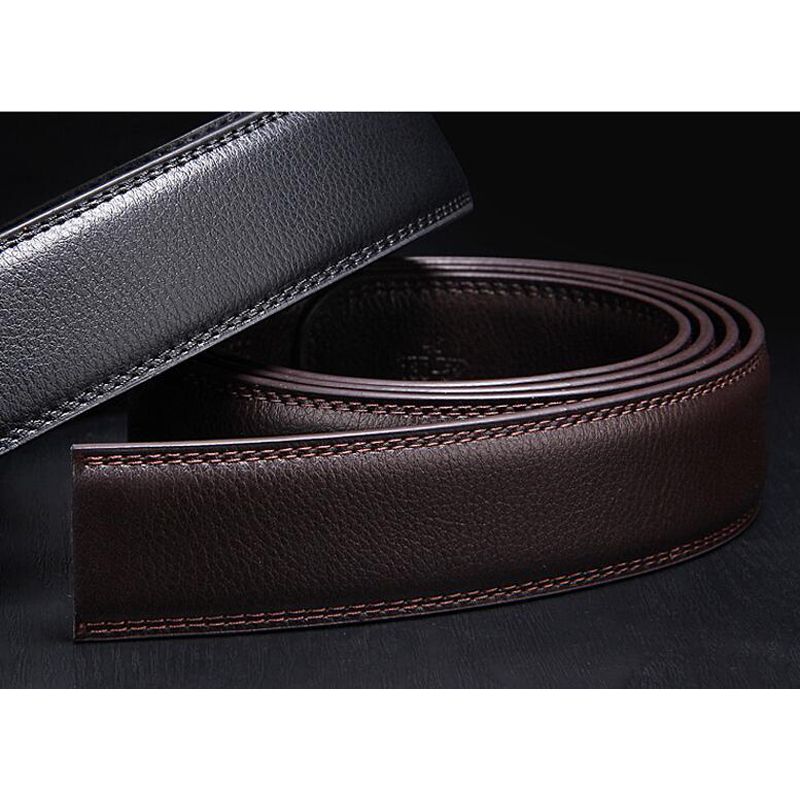 No Buckle Designer Mens Belts Body 3.5cm Wide Split Leather High Quality Men Automatic Belt men accessories snakeskin 125cm 120