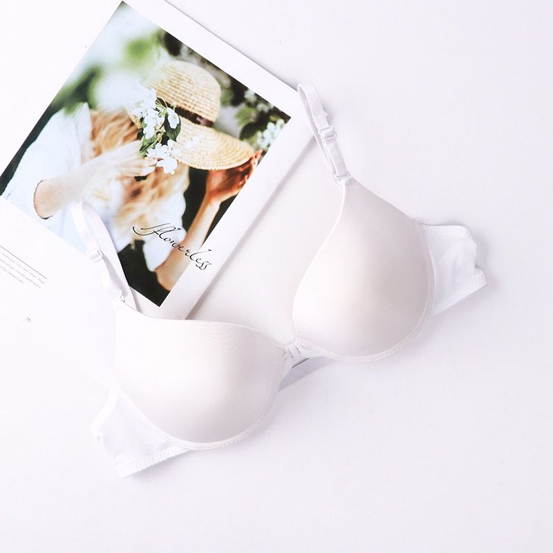 New Fashion  Simple Push Up Bra Front Button Candy Color A B Cup Women Underwear Brassiere