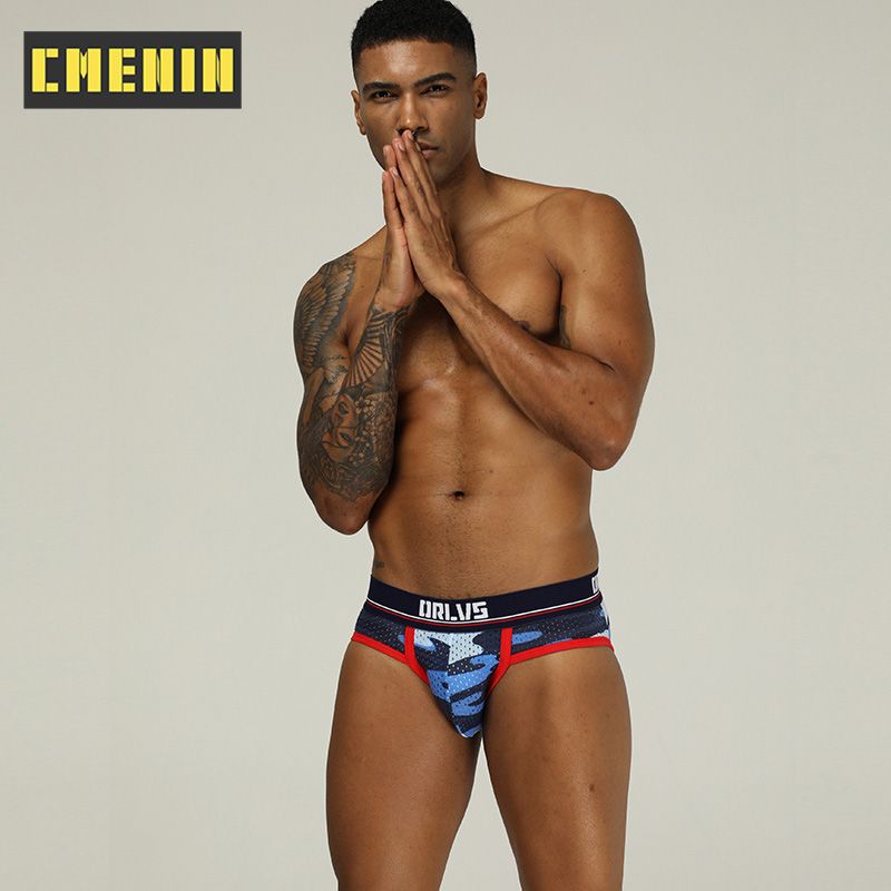 CMENIN 1pcs ORLVS (1 Pieces)  Underwear Men Jockstrap Briefs Mesh Men Underwear Male Jock Strap Breathable Underpants OR187