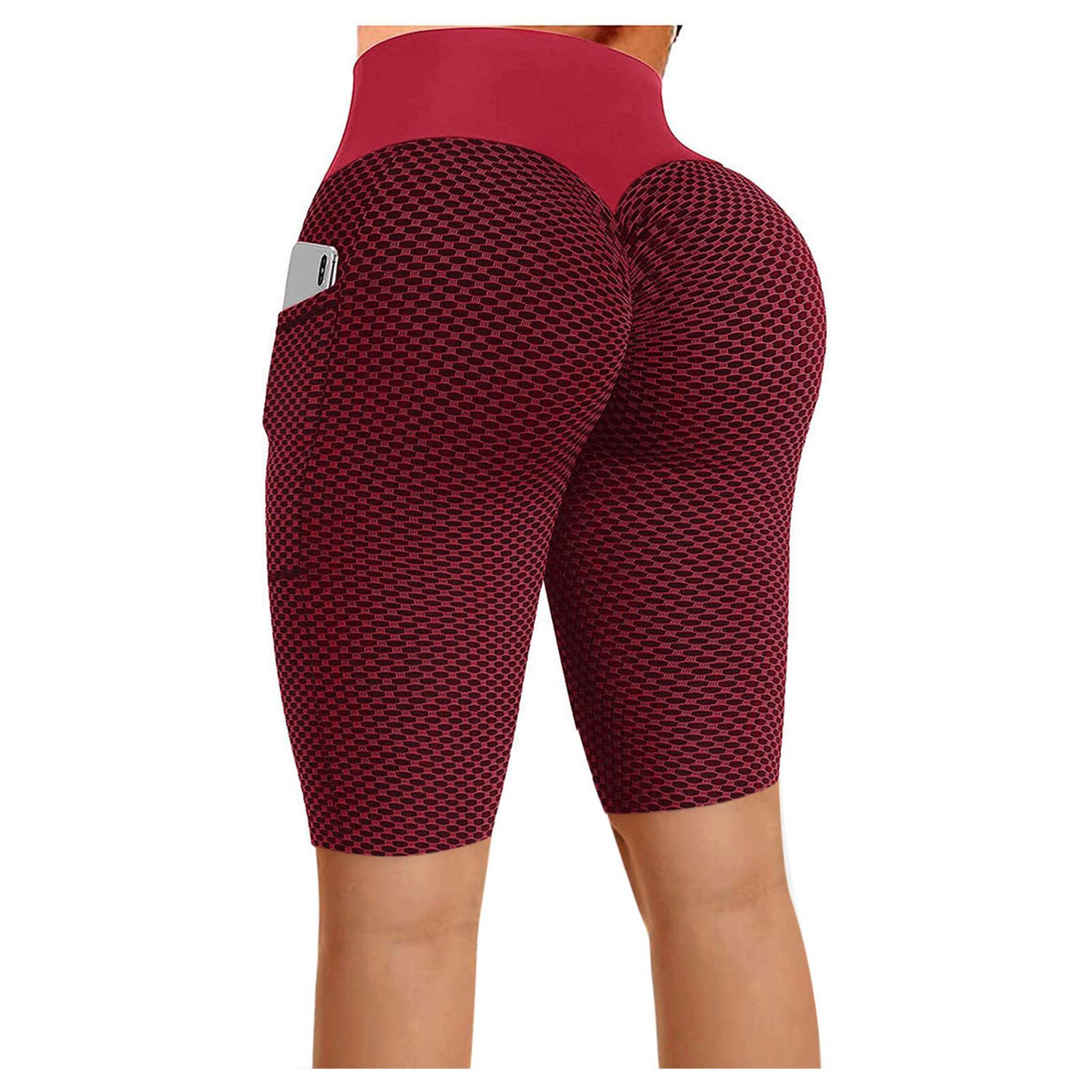 Yoga Shorts High Waisted Workout Shorts Women Stretchy Athletic Shorts Soft Women Fitness Yoga Biker Shorts With Phone Pocket d7